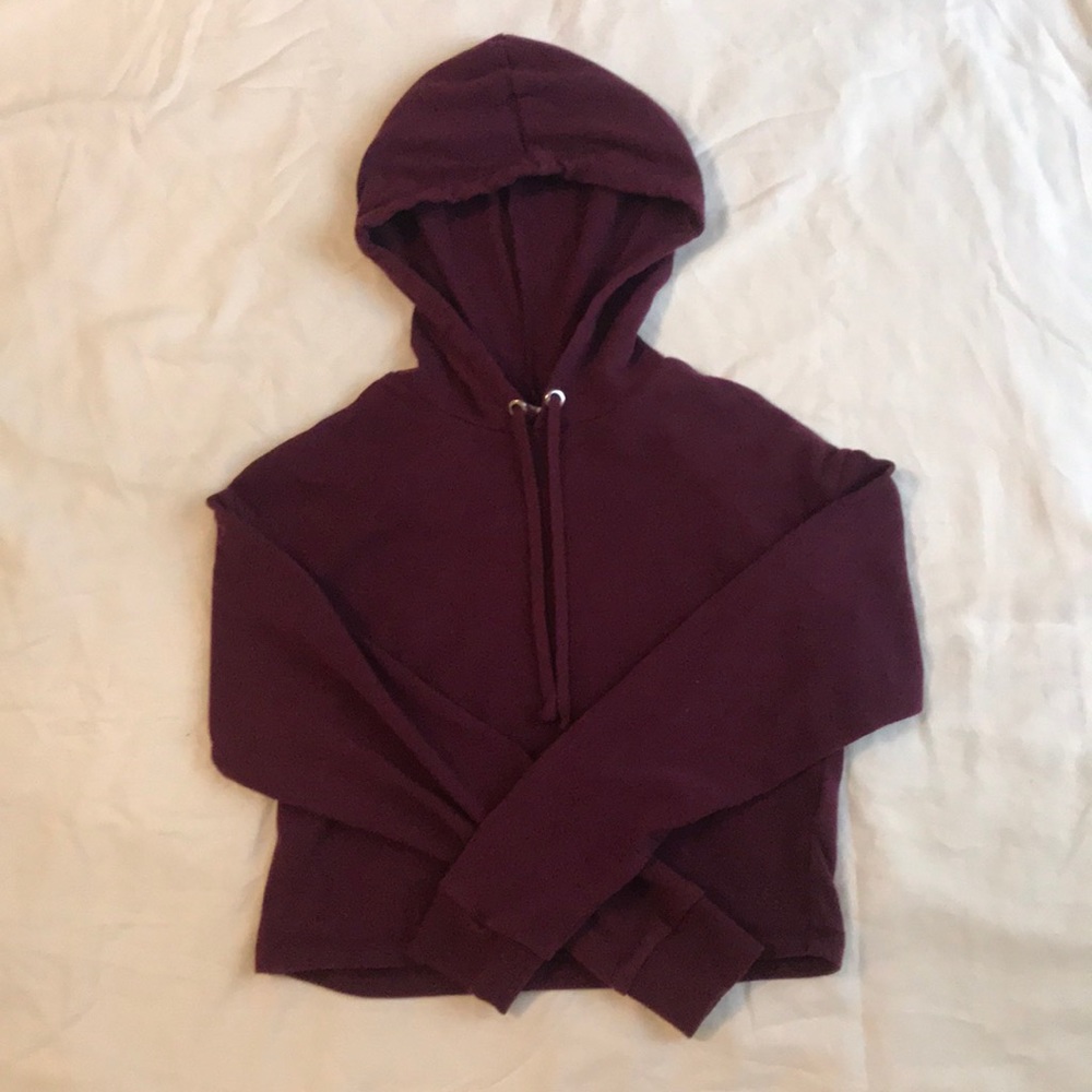burgundy cropped sweatshirt